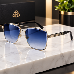 Maybach Luxury Blue Gradient Sunglasses for Men