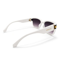 Versace White Cat-Eye Sunglasses | Gold Medusa Logo | Gradient Lenses
