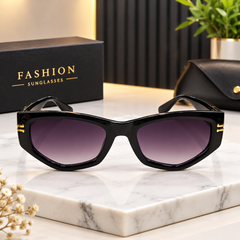 Premium Black & Gold Oversized Sunglasses