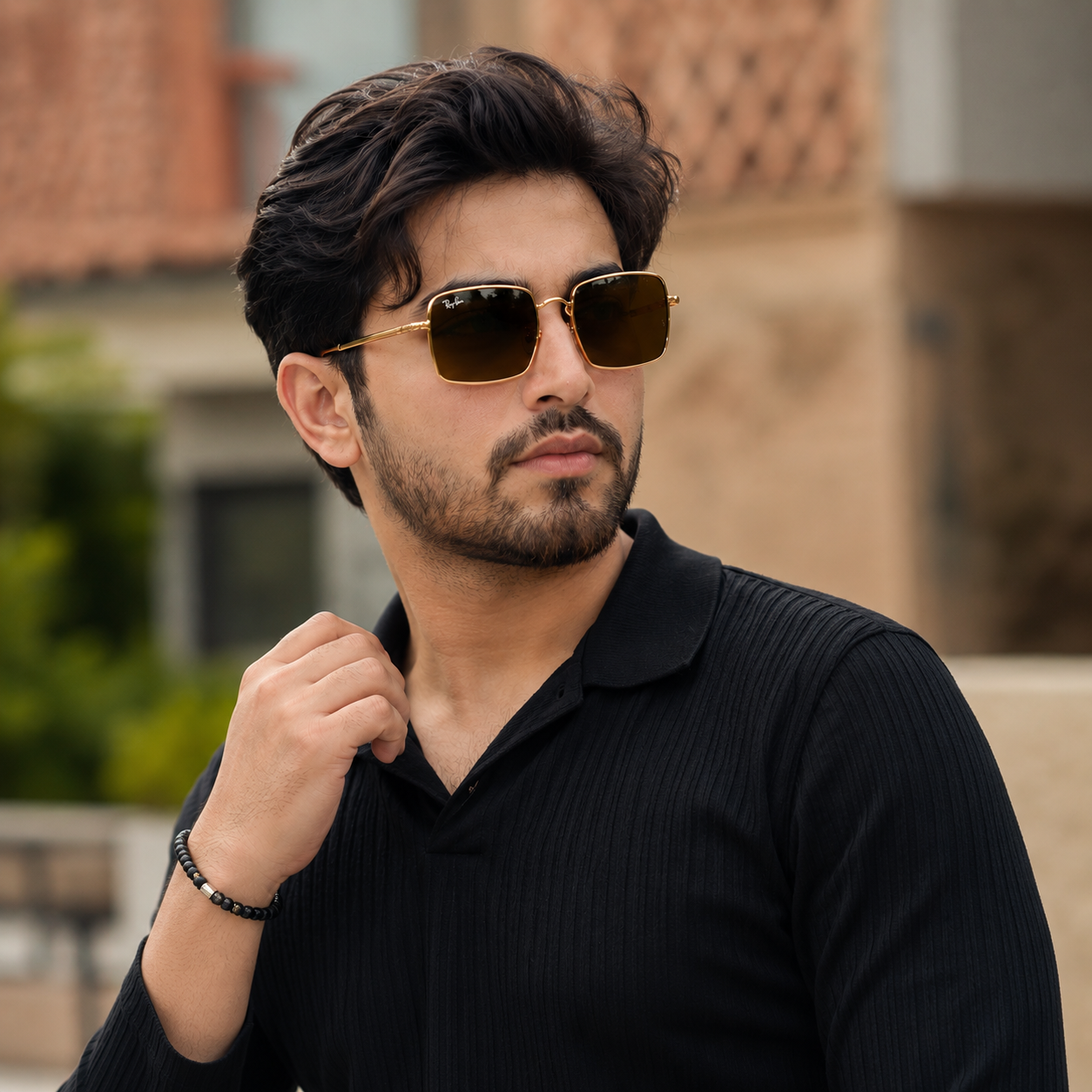 Ray-Ban Gold Frame Brown Lens Sunglasses – Premium Stylish Look