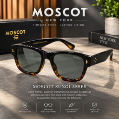 Moscot Men’s Classic Tortoiseshell Sunglasses – Premium Black Frame