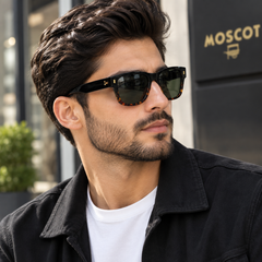Moscot Men’s Classic Tortoiseshell Sunglasses – Premium Black Frame