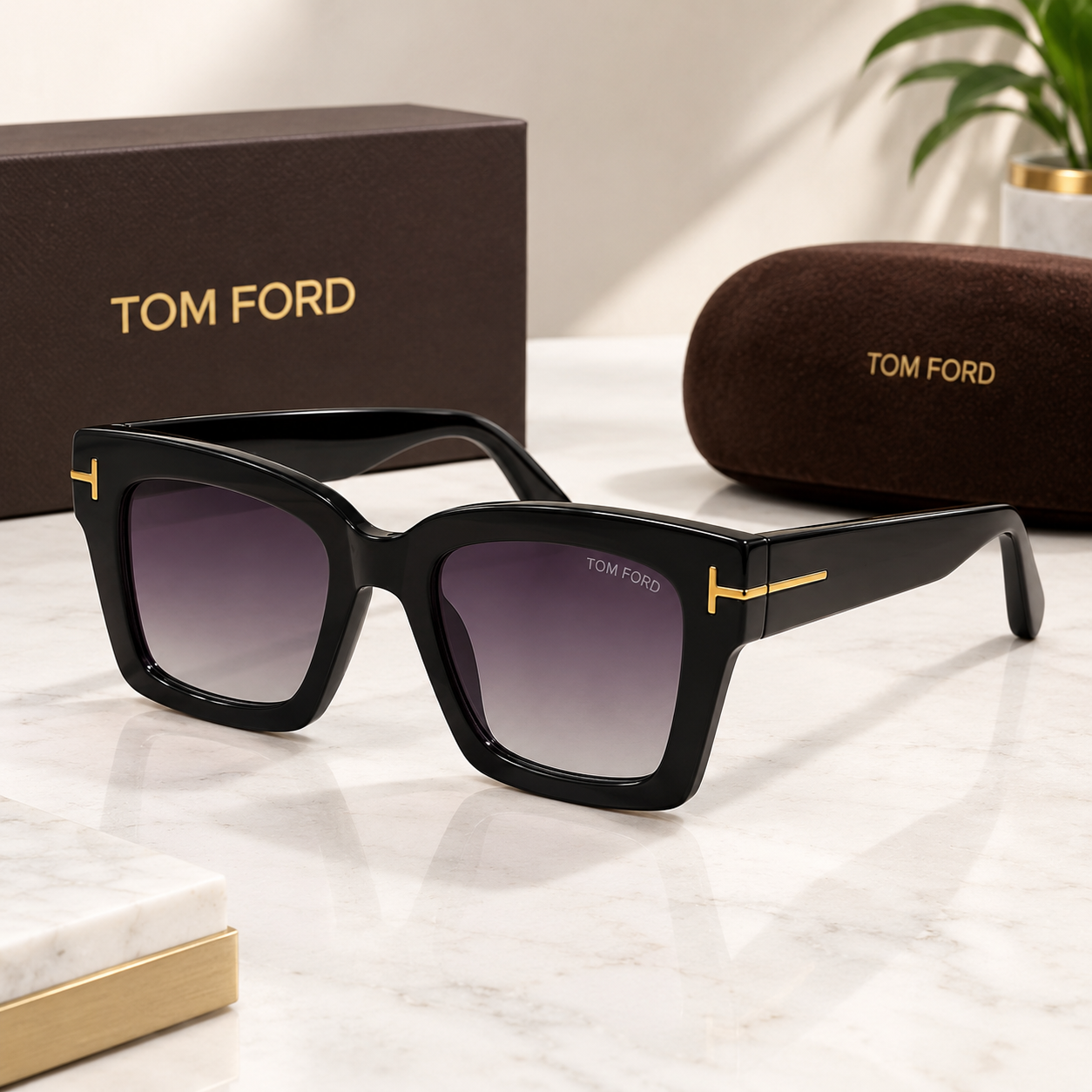 Tom Ford Black Oversized Square Sunglasses – Premium Luxury Edition