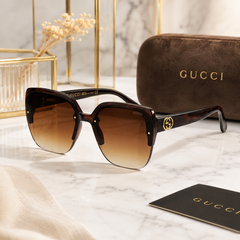 Gucci Oversized Square Sunglasses – Brown Gradient Tortoiseshell Frame
