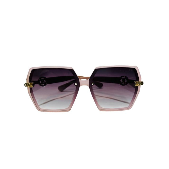 Chanel Hexagonal Sunglasses | Pink Gradient Lenses & Gold-Tone Logo