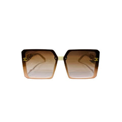 Chanel Square-Frame Sunglasses | Brown-to-Pink Gradient Lenses & Gold-Tone C Logo